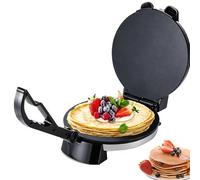 HWYYLXS MáQuina EléCtrica para Crepes, Prensa para Tortillas Antiadherente De 25 Cm, 1800 W, Calentamiento RáPido, MáQuina para Chapati con Temperatura Ajustable, Mango Anti-Quemaduras para Roti