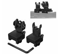HWZ 2018 Newest Arrival Tactical Flip Up Iron Sights Front and Rear Sight BUIS Set Picatinny Mount Base for Rifle