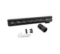 HWZ 7" 9" 10" 12" 13.5" 15" 17" Inch AR15 Free Float for Mlok Compatible Keymod Handguard for Hunting Trail Tactical Rifle Scope Mount w Steel Nut (13.5''-Black)