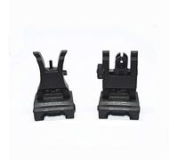 HWZ Front and Rear Sight for Flat Top Rifles Low Profile Flip-Up Sight Set (Black)