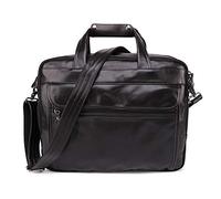 HWZ Genuine Leather Men Business Briefcases Vintage 15.6 Inch Laptop Handbag Shoulder Messenger Bag