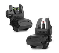 HWZ Miradores tácticos de Fibra Plegable Vista de Respaldo Vista de Fibra óptica Miradores Delanteros y Traseros abatibles para rieles Picatinny de 20 mm