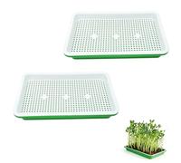 HX-pyahgtv Juego de 2 cuencos de cultivo de berros, para brotes, bandeja de semillas de 25 cm x 18 cm, ideal como caja para brotes para el cultivo de alfalfa y alfalfa