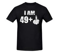 HXASKKF 50-Years-Old-Born-in-1971-T-Shirt-I-Am-49-Plus-Middle-Finger-Funny-50Th.