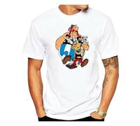 HXASKKF Asterix and Obelix T-Shirt Streetwear Short Sleeve T Shirt Men's 100% Cotton Graphic Awesome Shirt