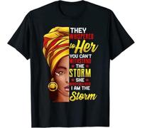 HXASKKF Black History Month Shirt African Woman Afro I Am The Storm T-Shirt