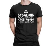 HXASKKF Men Tshirt Sysadmin Developers Heroes Cotton Linux Sysadmin Unix Debian Ubuntu Administrator T Shirt Camisas Hombre
