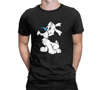 HXASKKF Men's T-Shirts Asterix and Obelix Novelty Cotton Tees Short Sleeve Dogmatix Idefix Ideafix Obelix Dog T Shirt Tops Plus Size