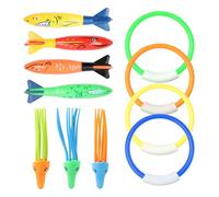 HXC 11 anillos de buceo para niños, juego de juguetes de buceo, incluye 4 anillos de buceo, 4 bandidos Toypedo, 3 pulpos, juguetes bajo el agua para juegos submarinos y entrenamiento de buceo de niños