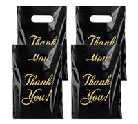 Hxezoc 50 bolsas de regalo de agradecimiento para compras, bolsas de regalo de plástico, bolsas de regalo con asas, bolsas de regalo para fiestas de cumpleaños, suministros de decoración