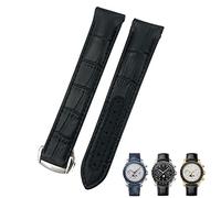 HXFFXHF 19 mm 20 mm de 21 mm de Bandas de Cuero de Cuero Curvado adecuados para Omega Speedmaster Seamaster 300 AT150 SXWatch Reloj Strap