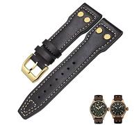 HXFFXHF 20 mm de 21 mm 22 mm de cuero Bronce Rivet Band Watch Band para pilotos de bronce IWC Mark 18 Spitfire Watch Strap