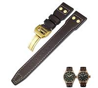 HXFFXHF 20 mm de 21 mm 22 mm de cuero Bronce Rivet Band Watch Band para pilotos de bronce IWC Mark 18 Spitfire Watch Strap