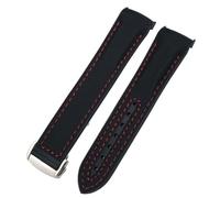 HXFFXHF 20 mm de 21 mm 22 mm Pulsera de reloj para Omega 300 Seamaster 600 Planeta Océano plegable Correa de hebilla Nylon Silicona Fluorine Reloj de goma