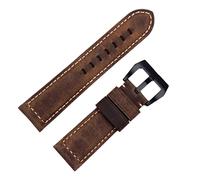 HXFFXHF Accesorios de banda de relojes hechos a mano Retro Vintage Crazy Horse Cuero de cuero 24 mm para la correa Panerai Hebilla (color: azul rosa, tamaño: 22 mm)