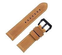 HXFFXHF Accesorios de banda de relojes hechos a mano Retro Vintage Crazy Horse Cuero de cuero 24 mm para la correa Panerai Hebilla (color: azul rosa, tamaño: 22 mm)