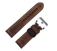 HXFFXHF Accesorios de banda de relojes hechos a mano Retro Vintage Crazy Horse Cuero de cuero 24 mm para la correa Panerai Hebilla (color: azul rosa, tamaño: 22 mm)