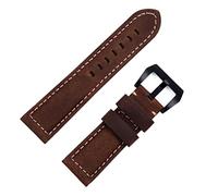 HXFFXHF Accesorios de banda de relojes hechos a mano Retro Vintage Crazy Horse Cuero de cuero 24 mm para la correa Panerai Hebilla (color: azul rosa, tamaño: 22 mm)