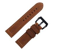 HXFFXHF Accesorios de banda de relojes hechos a mano Retro Vintage Crazy Horse Cuero de cuero 24 mm para la correa Panerai Hebilla (color: azul rosa, tamaño: 22 mm)