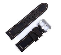 HXFFXHF Accesorios de banda de relojes hechos a mano Retro Vintage Crazy Horse Cuero de cuero 24 mm para la correa Panerai Hebilla (color: azul rosa, tamaño: 22 mm)