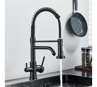 HXFFXHF Aclips Fregadero de fregadero grifo de cocina 360 ° grifo de primavera giratoria grifo de resorte espiral con agua pura mezcladora de fregadero de agua fría, cromo