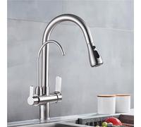 HXFFXHF Aclips Fregadero de Fregadero Mezclador de Grifo Grifo Grifo de Cocina 360 ° Grifo rotativo Cocina Espiral de Resorte de Primavera con instalación de Cubierta de Agua Pura, Dorado