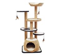 HXFFXHF Árbol para Gatos Torre para Gatos Poste rascador Arena para Gatos Casa para Gatos Plataforma de Bola Colgante Marco de Escalada Multifuncional para Gatos Tejido