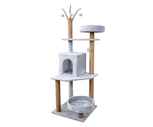 HXFFXHF Árbol trepador para Gatos, Marco de Escalada para Gatos, Arena para Gatos Multicapa, Tablero rascador para Gatos, Juguete para Gatos, Suministros para Gatos, visión de árbol para Gatos