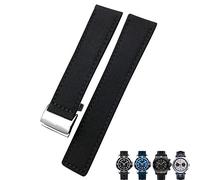 HXFFXHF Banda de Reloj Azul Verde de Lienzo de 22 mm Canvas Nylon para Breitling Chronomat Navitimer Superocean para Hombres Brazalete