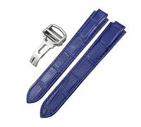 HXFFXHF Banda de reloj de cuero genuina 14 mm 16 mm 18 mm 20 mm 22 mm para balón Bleu de Tipo convexo Colorida Correa de reloj (color: rojo, tamaño: 16 mm)