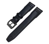 HXFFXHF Banda de reloj de cuero genuina para IWC Mark XVIII le petit Prince Pilot's Watch 20 mm 21 mm 22 mm Cochero de vaca (color: negro blanco, tamaño: 22 mm)