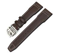 HXFFXHF Banda de reloj de cuero genuina para IWC Mark XVIII le petit Prince Pilot's Watch 20 mm 21 mm 22 mm Cochero de vaca (color: negro blanco, tamaño: 22 mm)