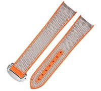 HXFFXHF Banda de reloj de silicona de nylon de goma de 20 mm 22 mm para Omega GMT Planet Ocean Seamaster Diver 300 Currente de reloj de color naranja curvado (color: PUR de luz blanca, tamaño: 20 mm)