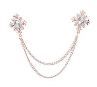 HXFFXHF Broche con Cadena Cruzada de Cristal y borlas para Mujer, alfileres y broches para Cuello de Camisa, Hebilla de Solapa con Personalidad, Accesorios para Mujer