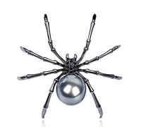 HXFFXHF Broche de araña Retro con Perlas Unisex, Pin de Insecto, Traje, Chaqueta, Accesorios de Ropa de Fiesta, joyería de Metal para Mujer