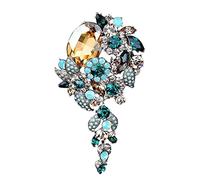 HXFFXHF Broche de Borla para Mujer, Largo Retro, Ramillete de Diamantes de imitación, Abrigo con Temperamento, Pin, Regalo de cumpleaños