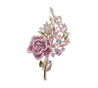 HXFFXHF Broche de Flor de circonia Delicada Vintage para Mujer, Chaqueta con Ramillete, Accesorios de Ropa, Regalo