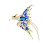 HXFFXHF Broche de pájaro Fénix de Cristal para Hombre y Mujer, Broche de Oficina para Banquete, Esmalte de Cinco Colores, pájaro Bonito Volador