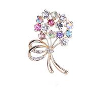 HXFFXHF Broche de Ramas y Hojas de Diamantes de Colores de Cristal Hecho a Mano con Personalidad, Accesorios de Ropa para Mujer