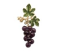 HXFFXHF Broche Pintado A Mano Cristal Púrpura UVA Broche Señoras Pin Seda Bufanda Hebilla Joyería
