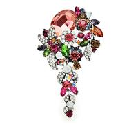 HXFFXHF Broches de Flores de Cristal para Mujer, Broche de Estilo palaciego para Fiesta y Oficina, Regalos