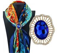 HXFFXHF Broches de Flores de Cristal para Mujer, joyería para Bufanda de Seda, Chal, Clip de Anillo, Hebilla tricíclica para Bufanda, Accesorios de Ropa