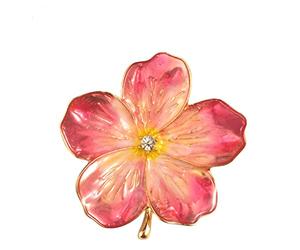 HXFFXHF Broches de Flores esmaltadas de Color Rosa, Pin para Hijab Femenino, Broche de Ramillete para Mujer, Insignia para Vestido de Boda, Accesorios de joyería