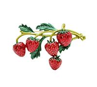 HXFFXHF Broches de Fresa esmaltados para Mujer, Broche de Color Rojo, diseño de Planta