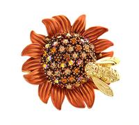 HXFFXHF Broches de Girasol con estambre de Diamantes de imitación para Mujeres y Hombres, broches de Margaritas, Flores, Insectos, Abejas, Accesorios de joyería
