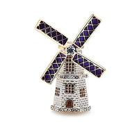 HXFFXHF Broches esmaltados de Molino de Viento para Mujer, aleación de 3 Colores, máquina aventadora, Fiesta, Oficina, broches Informales, Regalos