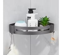 HXFFXHF Caddio de Ducha Gunmetal Grey Bathy Accessory Accessy, Space Metal Toall Metal Rail Barra de Barra Estante de Barra, Soporte de Papel, Soporte para el Cepillo de Dientes Estante de