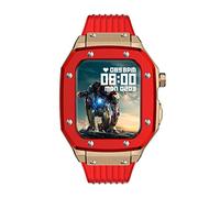 HXFFXHF Case de Reloj de Acero Inoxidable Banda de Reloj de Silicona, Compatible con Estuche de Banda Apple Watch 44 mm 45 mm 42 mm Serie 9 8 7 6 5 4 SE Reemplazar el Kit de modificación de la Correa