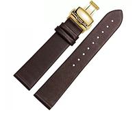HXFFXHF Correa de reloj de cuero para hombres y mujeres, accesorios de hebilla fina y suave, cadena de reloj de grano liso (parche blanco estrella de cinco puntas 4,16 mm), 18mm