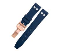 HXFFXHF Correa de Reloj de Goma FKM Natural fluororubber de 20MM y 21MM con Remache para Correa IWC, Pulsera Suave de Marca piloto Grande Portugieser